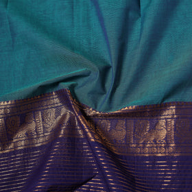 Blue - Kanchipuram Cotton Fabric with Zari Border 25