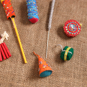 Diwali Special! Handmade Beadwork Felt Crackers (Set of 7 - Assorted) 33