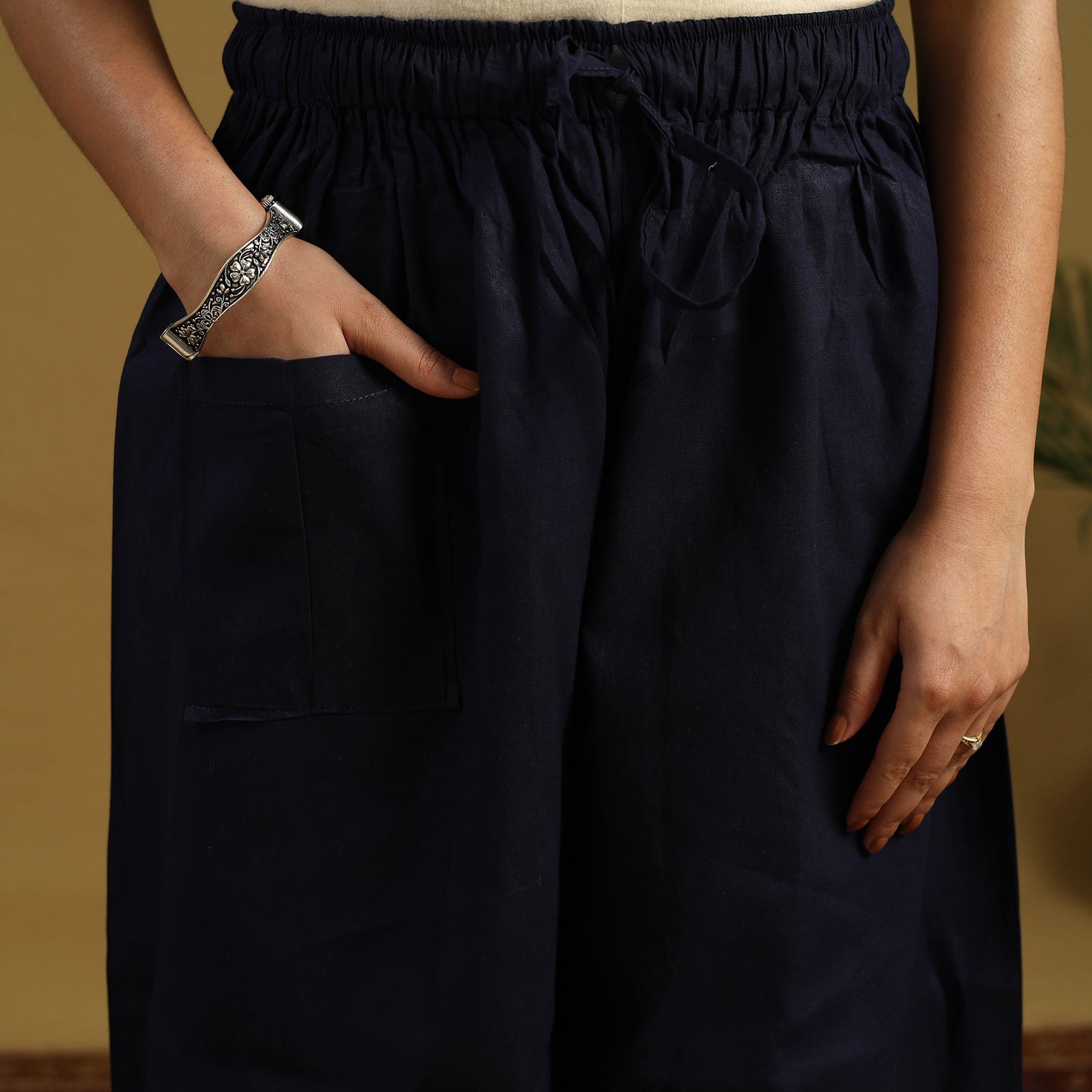 Buy Cotton Bengal Kantha Hand Embroidery Palazzo