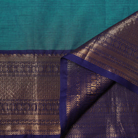 Blue - Kanchipuram Cotton Fabric with Zari Border 26