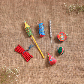 Diwali Special! Handmade Beadwork Felt Crackers (Set of 7 - Assorted) 35