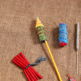 Diwali Special! Handmade Beadwork Felt Crackers (Set of 7 - Assorted) 35