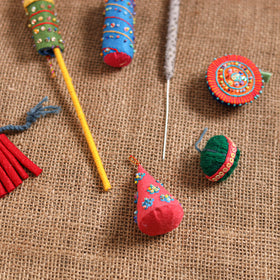 Diwali Special! Handmade Beadwork Felt Crackers (Set of 7 - Assorted) 35