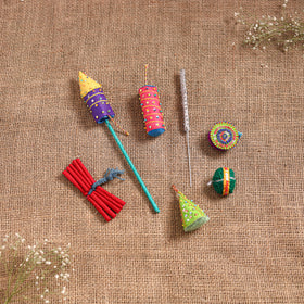 Diwali Special! Handmade Beadwork Felt Crackers (Set of 7 - Assorted) 36