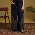 Buy Cotton Bengal Kantha Hand Embroidery Palazzo