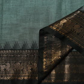 Green - Kanchipuram Cotton Fabric with Zari Border 27