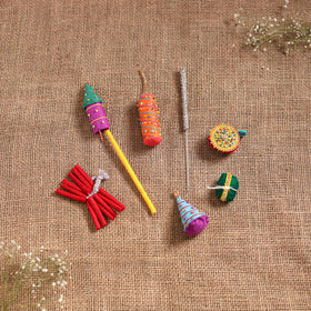 Diwali Special! Handmade Beadwork Felt Crackers (Set of 7 - Assorted) 37