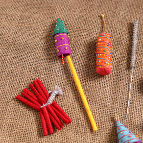 Diwali Special! Handmade Beadwork Felt Crackers (Set of 7 - Assorted) 37