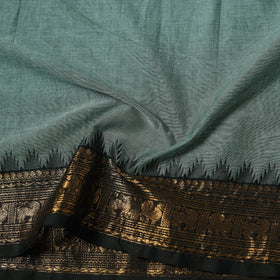 Green - Kanchipuram Cotton Fabric with Zari Border 27