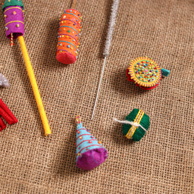 Diwali Special! Handmade Beadwork Felt Crackers (Set of 7 - Assorted) 37