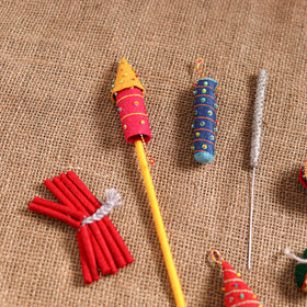 Diwali Special! Handmade Beadwork Felt Crackers (Set of 7 - Assorted) 38