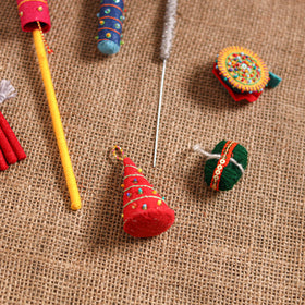 Diwali Special! Handmade Beadwork Felt Crackers (Set of 7 - Assorted) 38