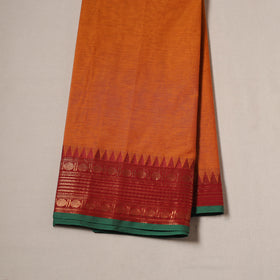 Orange - Kanchipuram Cotton Fabric with Zari Border 31