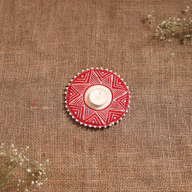 Hand Embroidered Aipan Art Tealight Candle Holder for Home Decor 02