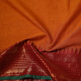 Orange - Kanchipuram Cotton Fabric with Zari Border 31