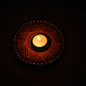 Hand Embroidered Aipan Art Tealight Candle Holder for Home Decor 02