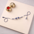 Handcrafted Patwa Threadwork Blue Pottery Beads Rakhi 07