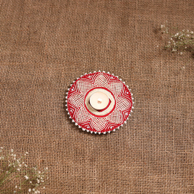 Hand Embroidered Aipan Art Tealight Candle Holder for Home Decor 03
