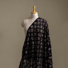 Black - Hakoba Hand Block Ajrakh Print Natural Dyed Cotton Fabric 01