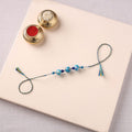 Handcrafted Patwa Threadwork Blue Pottery Beads Rakhi 11