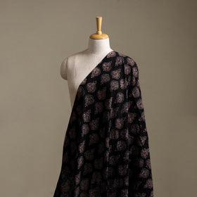 Black - Hakoba Hand Block Ajrakh Print Natural Dyed Cotton Fabric 08