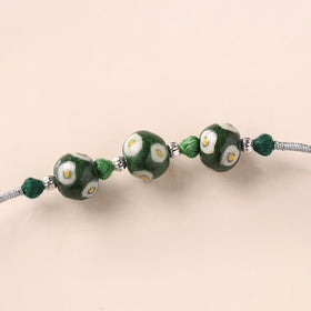 Handcrafted Patwa Threadwork Blue Pottery Beads Rakhi 12
