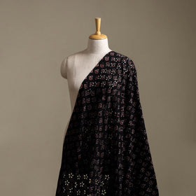 Black - Hakoba Hand Block Ajrakh Print Natural Dyed Cotton Fabric 11