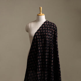 Black - Hakoba Hand Block Ajrakh Print Natural Dyed Cotton Fabric 12