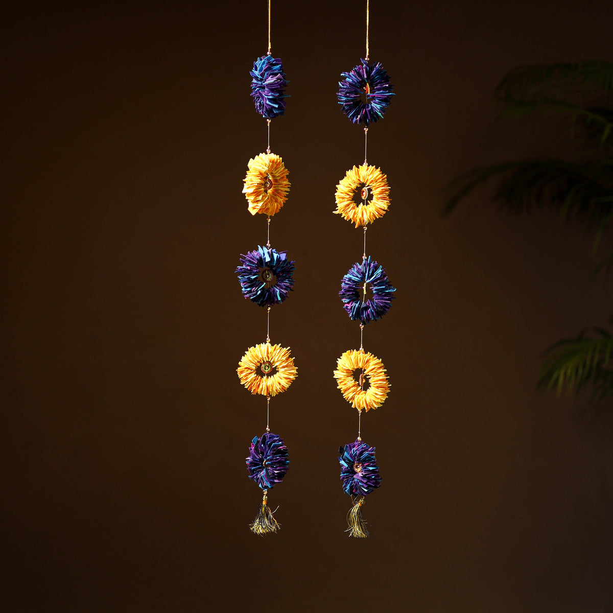 Handmade Beadwork Felt Hangings (Set of 2) for Home Decor 25
