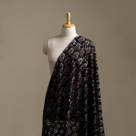 Black - Hakoba Hand Block Ajrakh Print Natural Dyed Cotton Fabric 13