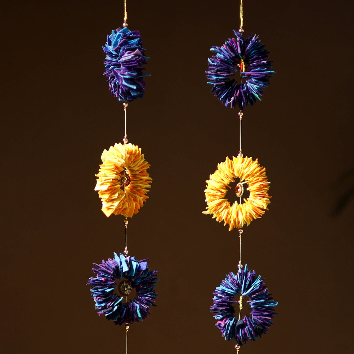 Handmade Beadwork Felt Hangings (Set of 2) for Home Decor 25