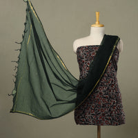 Buy 2pc Cotton Black Jahota Print Kurta with Plain Dupatta