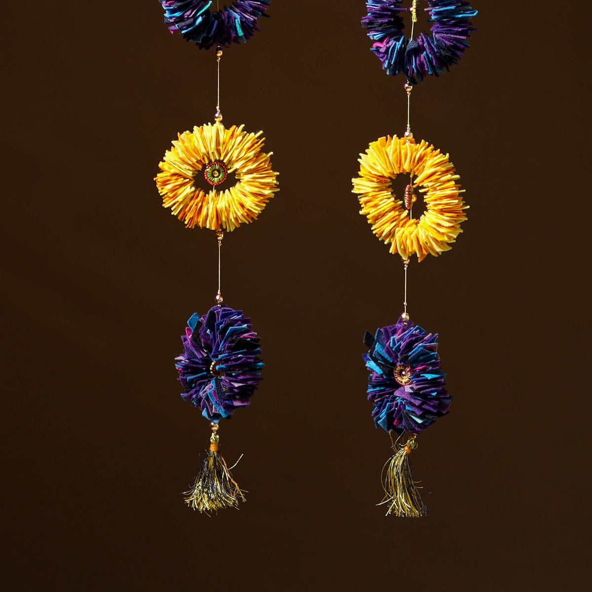 Handmade Beadwork Felt Hangings (Set of 2) for Home Decor 25