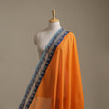 Orange - Kanchipuram Cotton Fabric with Thread Zari Border 01
