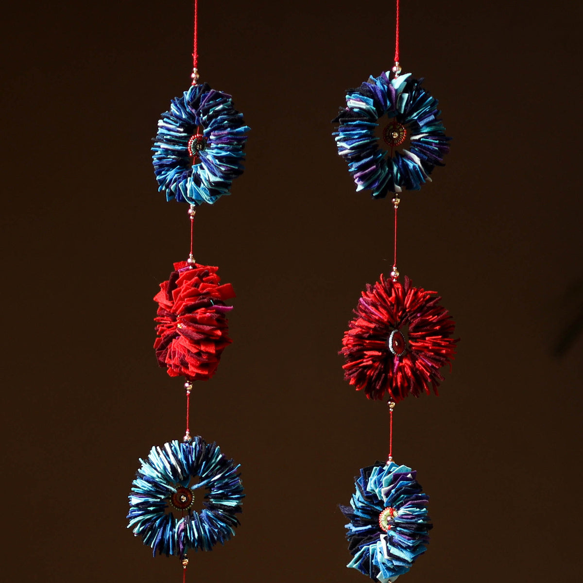Handmade Beadwork Felt Hangings (Set of 2) for Home Decor 26