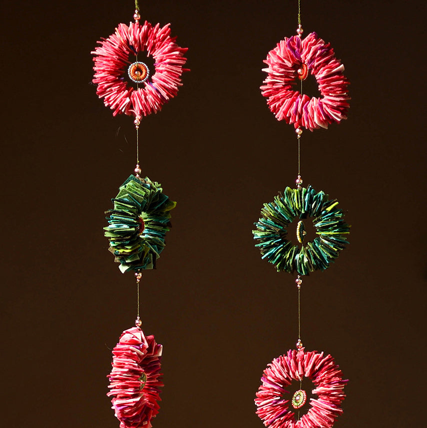 Handmade Beadwork Felt Hangings (Set of 2) for Home Decor 28