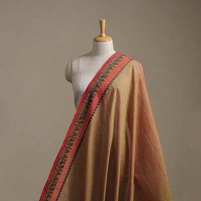 Brown - Kanchipuram Cotton Fabric with Thread Zari Border 06