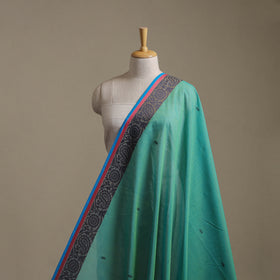 Green - Kanchipuram Buti Cotton Fabric with Thread Border 08