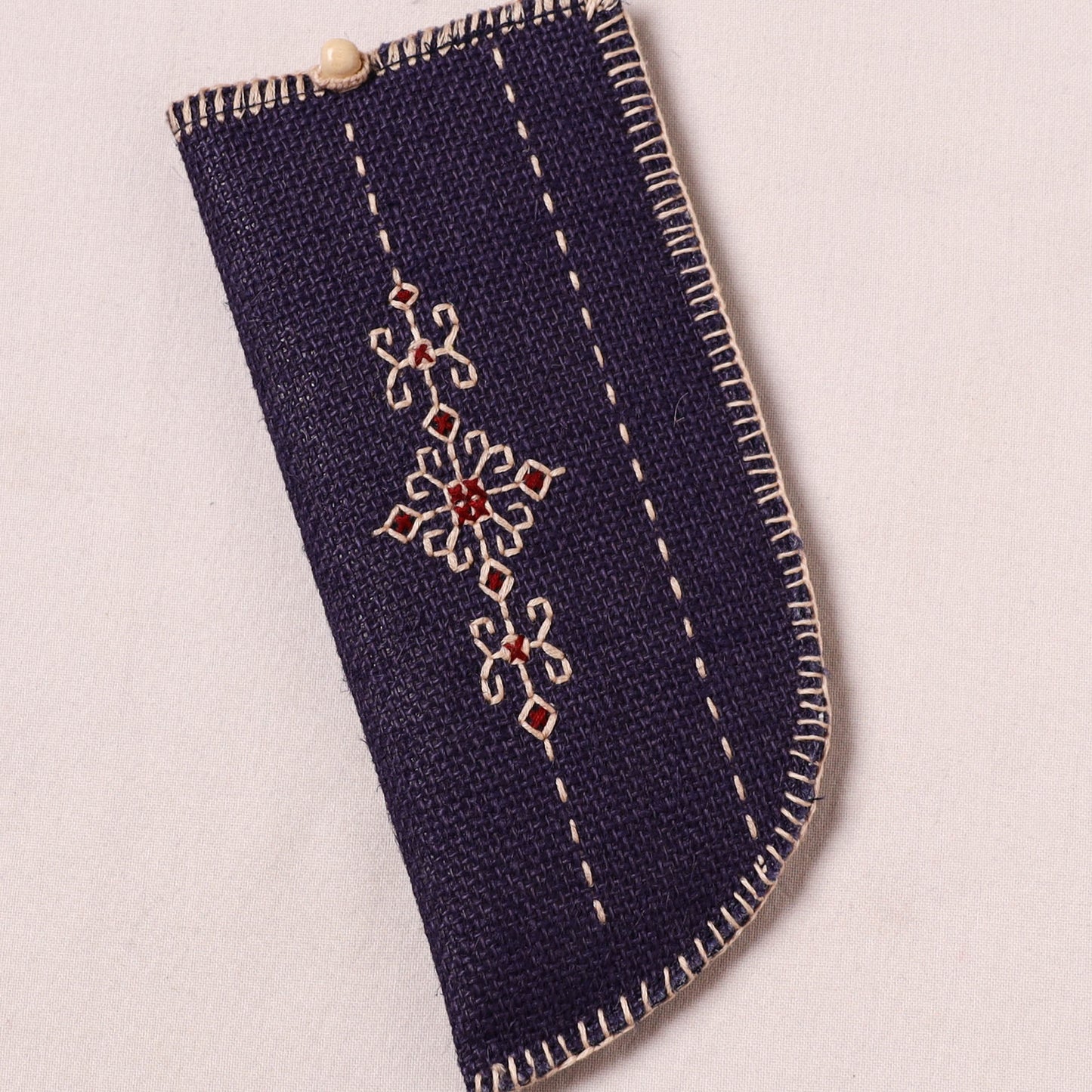 Tribal Hand Embroidered Jute Spectacle Pouch  11
