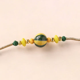 Handcrafted Patwa Threadwork Blue Pottery Beads Rakhi 21