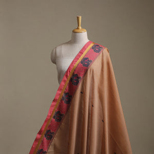 Brown - Kanchipuram Buti Cotton Fabric with Thread Border 10