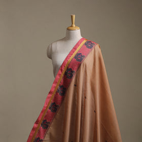 Brown - Kanchipuram Buti Cotton Fabric with Thread Border 10