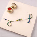Handcrafted Patwa Threadwork Blue Pottery Beads Rakhi 23