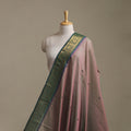 Brown - Kanchipuram Buti Cotton Fabric with Zari Border 13