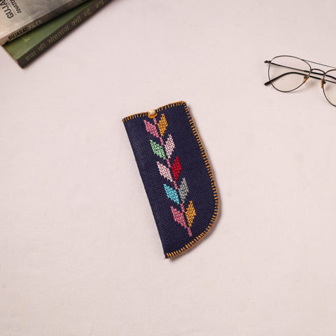 Tribal Hand Embroidered Jute Spectacle Pouch  02