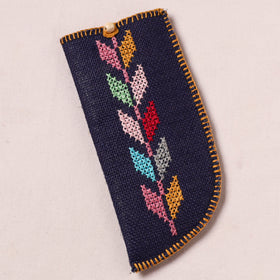 Tribal Hand Embroidered Jute Spectacle Pouch  02