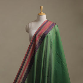 Green - Kanchipuram Buti Cotton Fabric with Thread Border 17