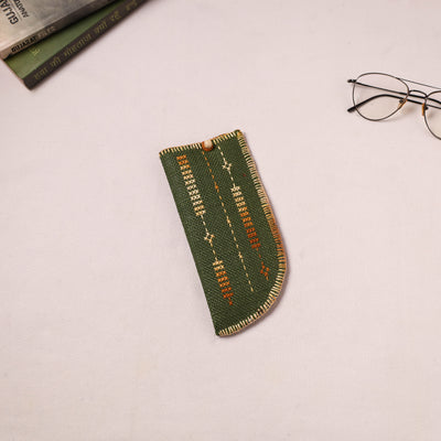 Tribal Hand Embroidered Jute Spectacle Pouch  03