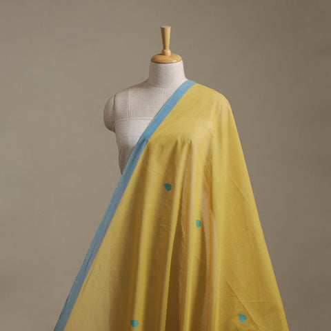 Yellow - Kanchipuram Thread Buti Cotton Fabric 19