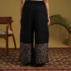 Black - cotton bengal kantha hand embroidery palazzo 92
